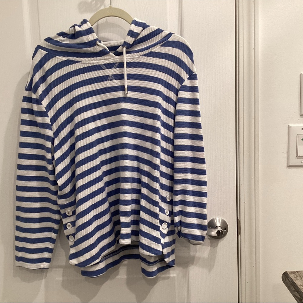 Tribal Navy and White Striped Knit Top - Picture 2 of 9
